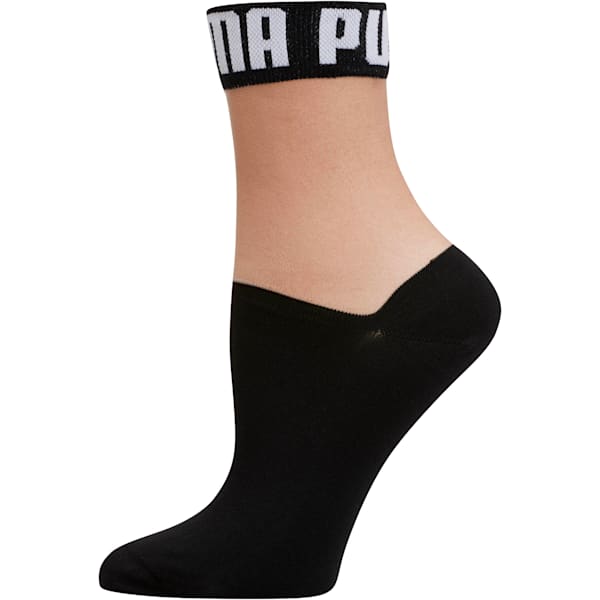 Women’s Low Crew Socks [1 Pair], BLACK / WHITE, extralarge